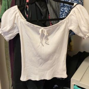 NWT forever21 ribbed off-the-shoulder crop top